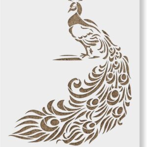 Peacock Stencil - Reusable Mylar Stencil for Painting, Crafts, and Decorations: for Wall Decorations, Wood Signs, Clothing, and More