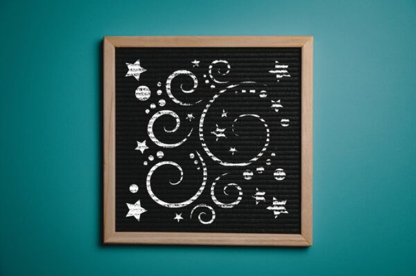 Stars and Swirls Logo Stencil Arts and Crafts Material Scrapbooking for Airbrush Painting Drawing and More Reusable Stencil STENCILAIR - Image 4