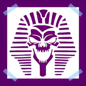 Egyptian Pharaoh Skull Skeleton Stencil, Reusable Plastic, , Ideal for Painting and Craft Projects
