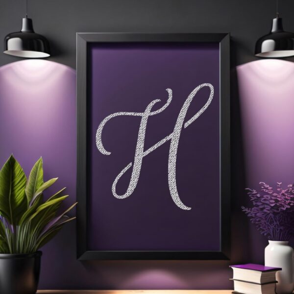 Large Script Cursive Letter H Stencil – Reusable Template for Painting, Airbrushing, Drawing, Scrapbooking & DIY Crafts - Image 3