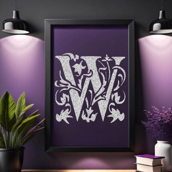 Large Letter W Stencil, Reusable Plastic, , Decorative Patterns for Painting and Crafting - Image 2