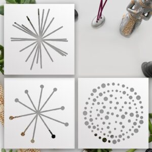 Snowflake Stencil Set – 3-Pack Large Nordic Snowflake Designs for Christmas Decor, DIY Crafts, Painting on Wood, Fabric & Windows