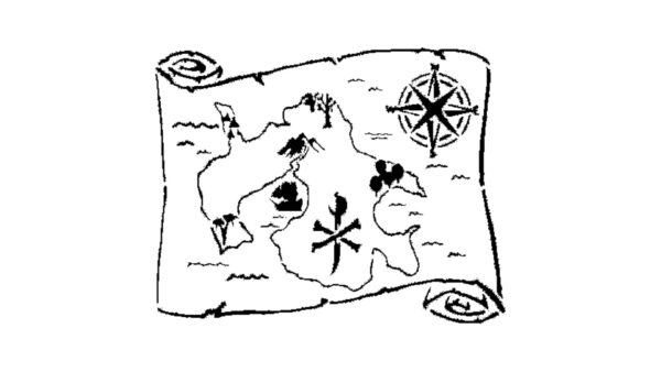 Generic Treasure Map Stencil, Reusable Plastic Template, 8x10 Inch, Durable for Pirate-Themed Crafts and Decor, White