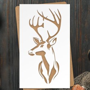 Deer Head Stencil – Reusable Antler Silhouette Template for Painting on Wood, Canvas, Walls, and Rustic DIY Craft Projects