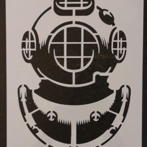 Reusable Navy Dive Helmet Stencil - Custom Maritime Design for Nautical Crafts