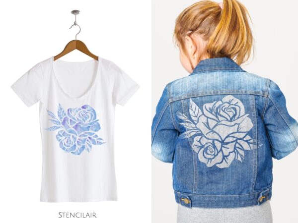 Rose Stencil | DIY Stencils for Artistic Projects | Floral Design | Flower Stencil - Image 3