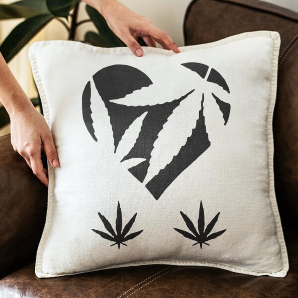 Cannabis Heart Leaf Stencil – Reusable Marijuana-Themed Template for Painting on Wood, Canvas, Fabric, Posters & DIY 420 Lifestyle Crafts - Image 6