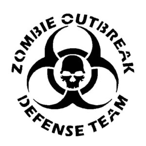Generic Zombie Outbreak Stencil, Reusable Plastic Template, 5.5x5.5 Inch, Durable for Halloween Crafts and Horror-Themed Decor, White