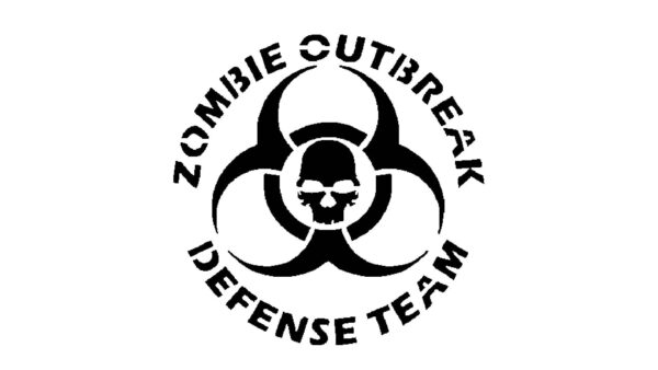 Generic Zombie Outbreak Stencil, Reusable Plastic Template, 5.5x5.5 Inch, Durable for Halloween Crafts and Horror-Themed Decor, White