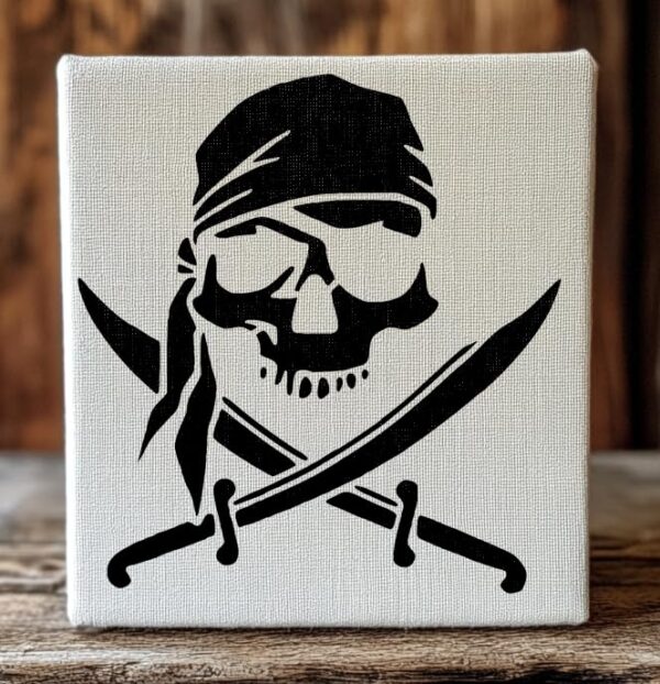 Pirate Skull Stencil – Reusable Jolly Roger Template with Crossed Swords for DIY Halloween Decor, Nautical Crafts, Party Signs & Pirate Cosplay - Image 2