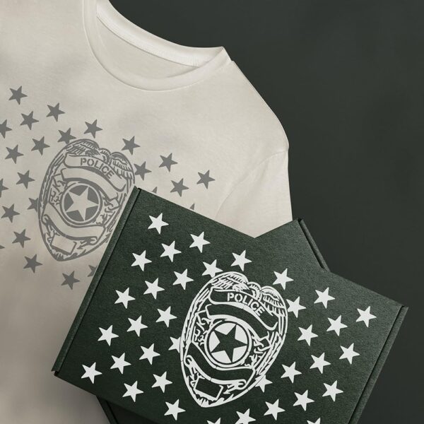 Police Badge & 50 Star Flag Stencil Template - Reusable - Multi-Surface Use for Wall Painting, Wood, Glass - Ideal for Scrapbooking, Graffiti, Arts & Crafts, DIY Projects - Image 7