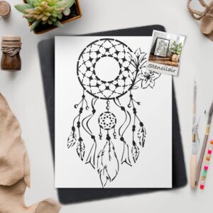 Native American Dream Catcher Stencil Template - Reusable for Wall, Wood, and Craft Painting - LIONX