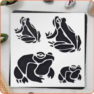 Frog Stencil Sheet – Reusable Multi-Frog Template for Painting on Wood, Fabric, Walls, Paper & DIY Nature Crafts