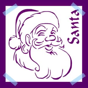 Santa Claus Stencil for Painting, Reusable Mylar Plastic, , DIY Holiday Craft & Airbrush Template