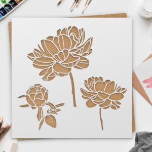 LIONX Large Peony Flower Stencil - for Wall Art, Painting & Fabric Art, Extra Large for Wall Decor, Paper Flower Crafts