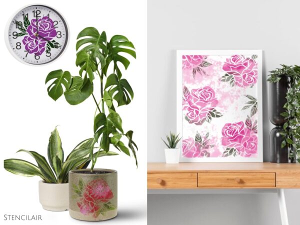 Rose Stencil | DIY Stencils for Artistic Projects | Floral Design | Flower Stencil - Image 2