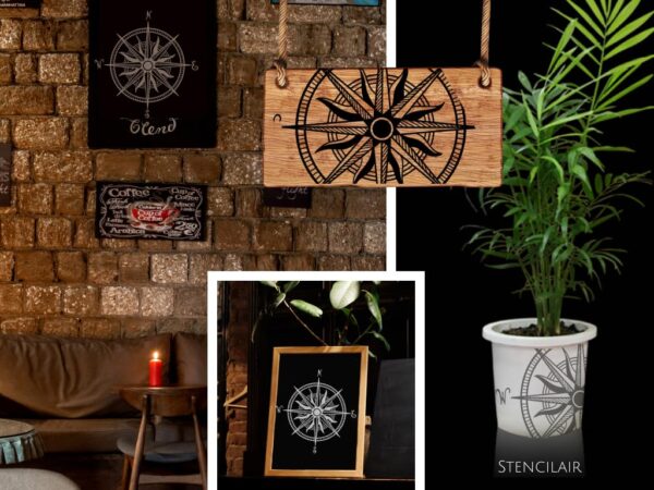 Nautical Compass Rose Stencil 12-Inch - Reusable DIY Crafts, Laser-Cut Mylar for Wall Decor, Signs & More - Image 3