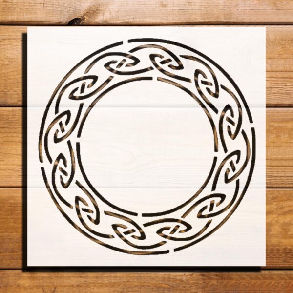 Celtic Ring Design Stencil for Painting, Plastic Reusable 5.5x5.5 inch – Perfect for DIY Crafts, Home Decor, and Artistic Projects