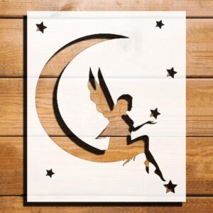 Fairy Stencil for Painting, Plastic Reusable 6" L x 5" W – Ideal for Magical-Themed Crafts, DIY Projects, and Home Decor