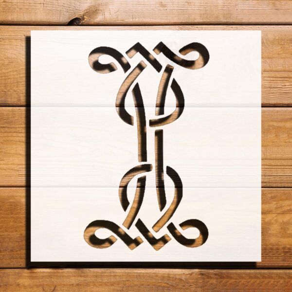 Celtic Initial I Design Stencil for Painting, Plastic Reusable 5.5" L x 5.5" W – Perfect for Personalization, DIY Crafts, and Creative Projects