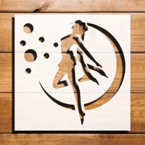 Moon Girl Stencil for Paint - Reusable Plastic 5.5"x5.5" - Perfect for Crafts, Home Décor and DIY Projects