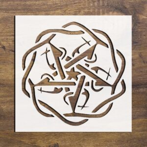 Pagan Star Witchcraft Stencil for DIY Projects and Crafts Airbrush Painting Drawing and More Reusable Stencil STENCILAIR
