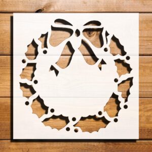 Wreath Stencil for Painting – Plastic Reusable 5.5x5.5 inch