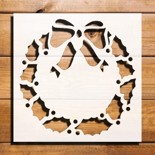 Wreath Stencil for Painting – Plastic Reusable 5.5x5.5 inch