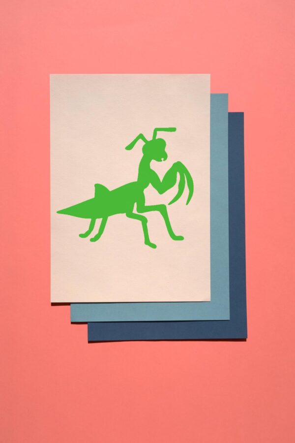 4-Inch Praying Mantis Style Design Stencil, Reusable Mylar Cutout, for Sign Art, Crafts & DIY Projects - Image 3