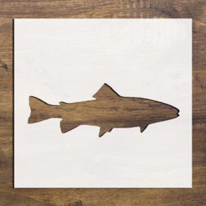 Fish Trout Stencil for Painting, Reusable Plastic – Perfect for Themed Crafting, Outdoor Decor, and DIY Projects