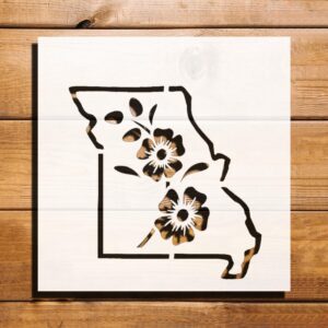 MI State Flowers Design Stencil for Painting, Plastic Reusable 5.5x5.5 inches – Ideal for DIY Crafts, Art Projects, and Home Decor
