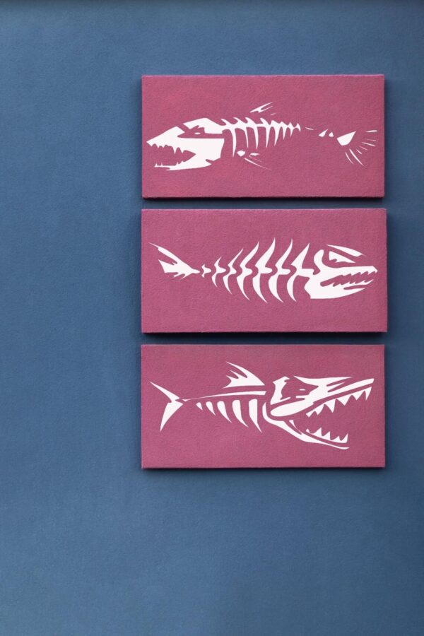 Fish Skeleton Stencil – Reusable Aggressive Fishbone Designs for DIY Fishing Gear, Horror Marine Art, Tattoo Style Crafts & Edgy Ocean Decor - Image 4