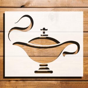 Magic Lamp Stencil for Painting, Plastic Reusable 6x4 inches – Ideal for Crafts, Home Decor, and Fantasy Projects