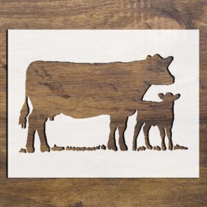 Reusable Stencil for DIY Art, Painting, and Crafts Farm Cow Design Inches for Painting on Walls, Wood, Glass, Any Surface, Scarpbooking, Graffity - STENCILAIR