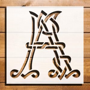 Celtic Initial A Stencil for Painting Plastic Reusable 5.5x5.5 Inch, Airbrush, Scrapbooking, Art, DIY Crafts