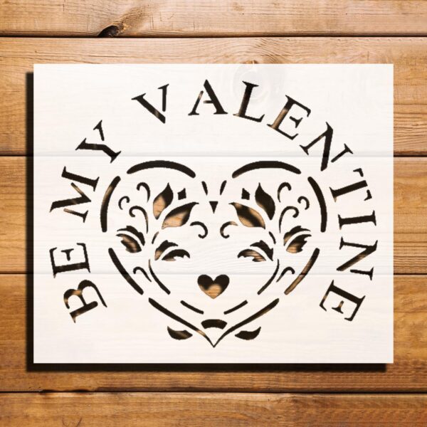 Be My Heart Flowers Stencil for Paint - Reusable Plastic Stencil 5x6 Inch Decorative Template for Crafts, Home Decor, and DIY Projects