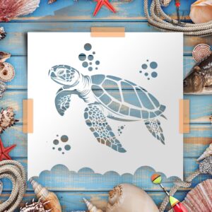Turtle Stencils Reusable – DIY Sea Turtle, Tribal Turtle, and Shell Stencil for Painting, Home Decor, Crafts, and Wood Signs