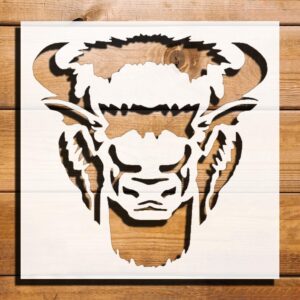 Buffalo Design Stencil for Painting, Plastic Reusable 5.5" L x 5.5" W – Ideal for Crafts, Home Decor, and Artistic Projects