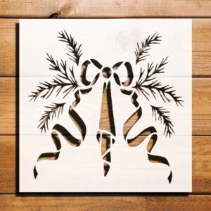 Bow Ribbon Stencil for Painting on Walls, Wood, and Canvas - Reusable Plastic Template for DIY Crafts and Decor - 8x8 inches