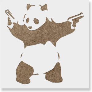 Panda Graffiti Stencil - Reusable Stencils for Walls and Crafts Laser-Cut 12 Mil Mylar, Statements, Impactful Art, Food-Grade Quality, Easy to Use and Clean.