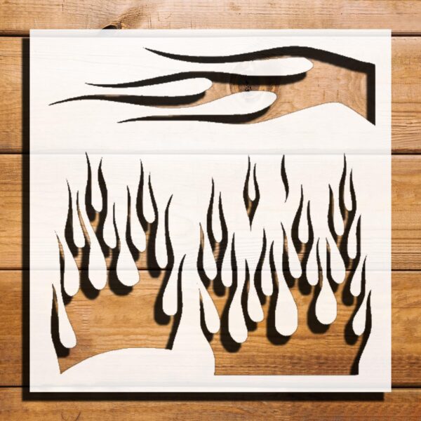 Flames Stencil for Painting, Plastic Reusable 5.5" L x 5.5" W – Perfect for DIY Crafts, Art Projects, and Home Decor