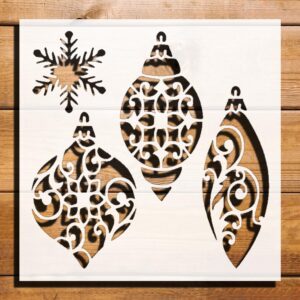 New Year's Toys Design Stencil for Painting, Plastic Reusable 5.5x5.5 inch – Ideal for Holiday Crafts, Seasonal Art Projects, and Home Decor