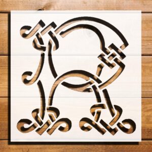 Celtic Initial R Design Stencil for Painting - Reusable Plastic 5.5"x5.5" Perfect for Crafts, Home Décor, Painting, and DIY Projects - Durable, Easy to Clean, and Precision Cut