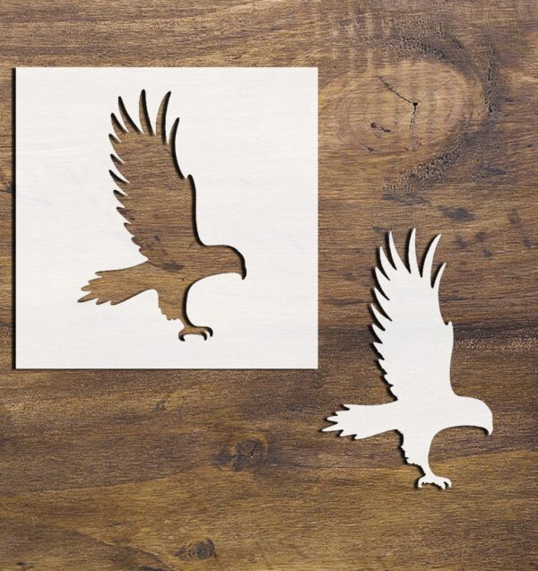 Eagle Stencil – Reusable Flying Bird Silhouette Template for DIY Crafts, Patriotic Wall Art, Rustic Decor, and Wildlife Painting Projects