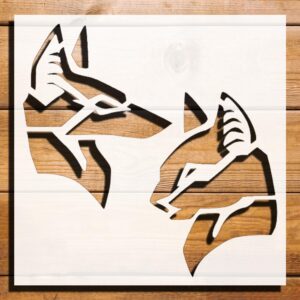Egyptian Cat and Dog Stencil for Painting, Plastic Reusable 8" L x 8" W – Ideal for Unique Crafts, Themed Art Projects, and Custom Decorations