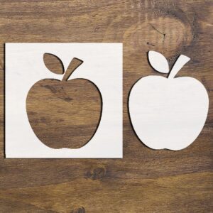 STENCILAIR Apples Stencil, 4-Inch, Beautiful Design, Quality Reusable Stencil for Painting, Crafts, and Decor for Walls, Fabric & Furniture, Recyclable DIY Tool