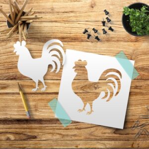 Rooster Reusable Mylar Stencil - Versatile Art & Craft Template for Painting on Walls, Wood & More - Durable Decor Stencil for Home Projects