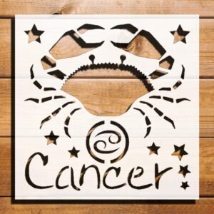 Zodiac Cancer Sign Stencil for Painting, Plastic Reusable 5.5" L x 5.5" W – Ideal for DIY Projects, Astrological Art, and Home Decor