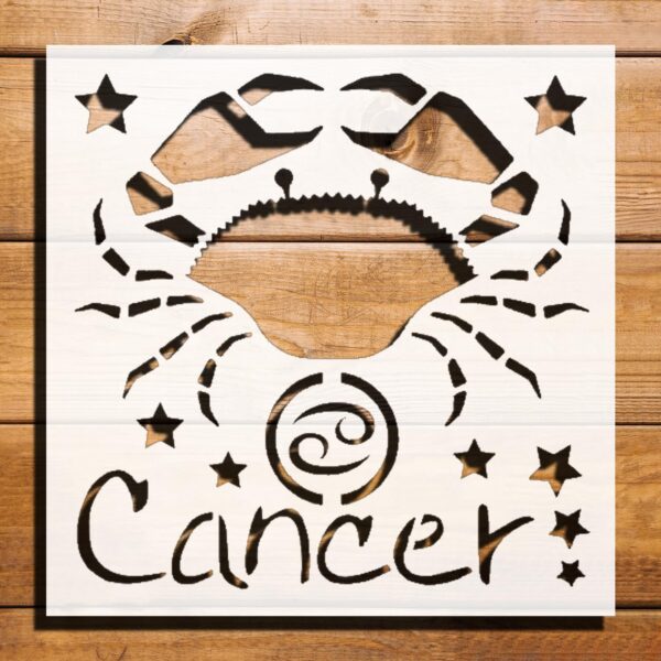 Zodiac Cancer Sign Stencil for Painting, Plastic Reusable 5.5" L x 5.5" W – Ideal for DIY Projects, Astrological Art, and Home Decor