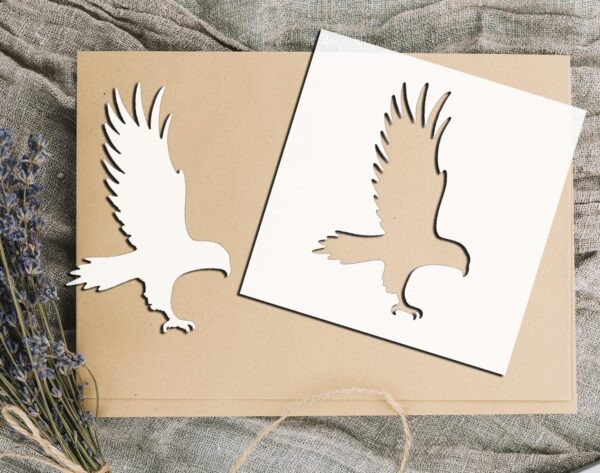 Eagle Stencil – Reusable Flying Bird Silhouette Template for DIY Crafts, Patriotic Wall Art, Rustic Decor, and Wildlife Painting Projects - Image 3